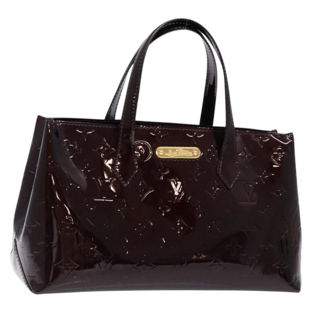 LOUIS VUITTON Monogram Vernis Wilshire PM Hand Bag Amarante M93641 Auth 137592